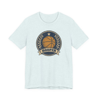 Hooper Vintage Badge Basketball T-Shirt | Retro Gold Star Tee | Perfect Gift for Ballers