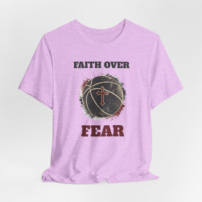 Faith Over Fear Basketball T-Shirt | Cross & Ball Tee | Hooper's Mindset