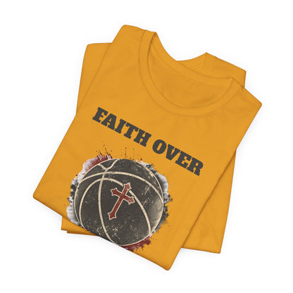 Faith Over Fear Basketball T-Shirt | Cross & Ball Tee | Hooper's Mindset