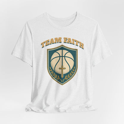 Team Faith Basketball T-Shirt | Cross & Hoops Tee | Spiritual Hoopers Gift