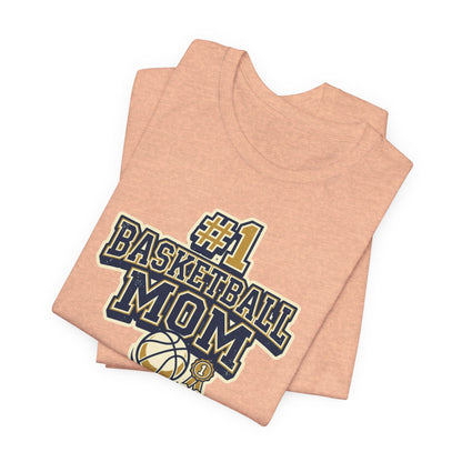 #1 Basketball Mom Tee | Navy & Gold Award Graphic | Perfect Gift for Hooper Parents