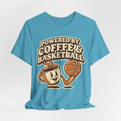 Powered by Coffee & Basketball T-Shirt | Funny Hooper Tee | Perfect Gift