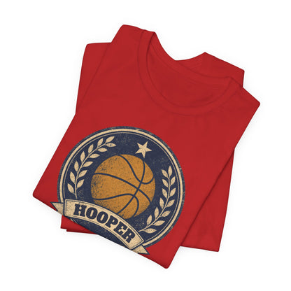 Hooper Vintage Badge Basketball T-Shirt | Retro Gold Star Tee | Perfect Gift for Ballers