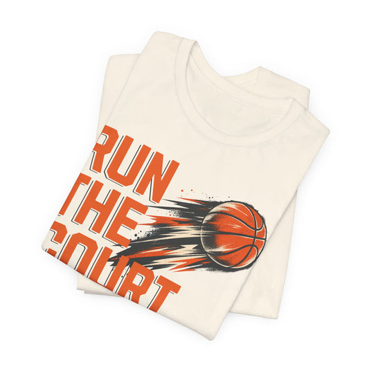 Run The Court Basketball T-Shirt | Motion Hooper Tee | Perfect Gift for Players