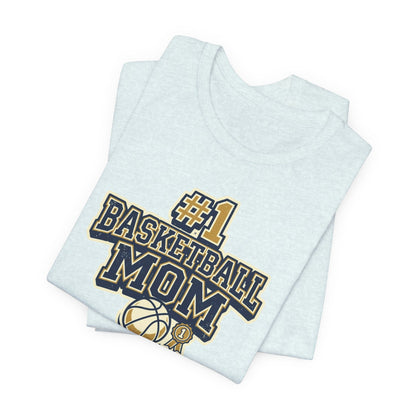 #1 Basketball Mom Tee | Navy & Gold Award Graphic | Perfect Gift for Hooper Parents