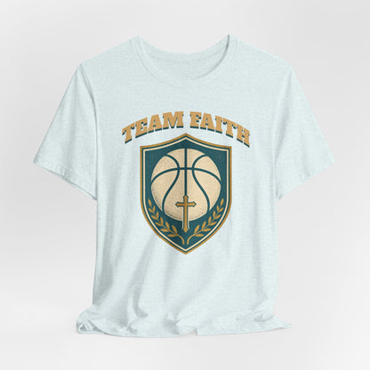Team Faith Basketball T-Shirt | Cross & Hoops Tee | Spiritual Hoopers Gift