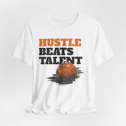Hustle Beats Talent Basketball T-Shirt | Motivational Hooper Tee | Perfect Gift for Ballers
