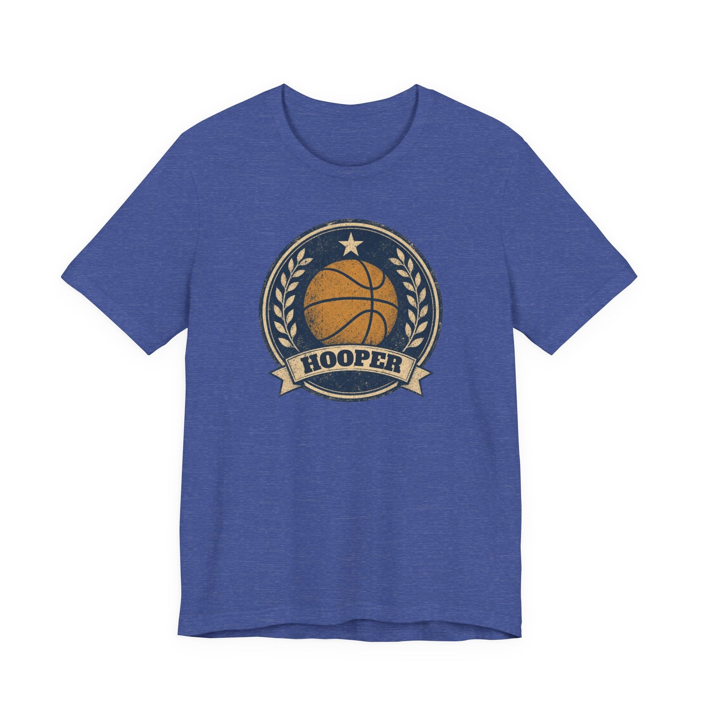 Hooper Vintage Badge Basketball T-Shirt | Retro Gold Star Tee | Perfect Gift for Ballers