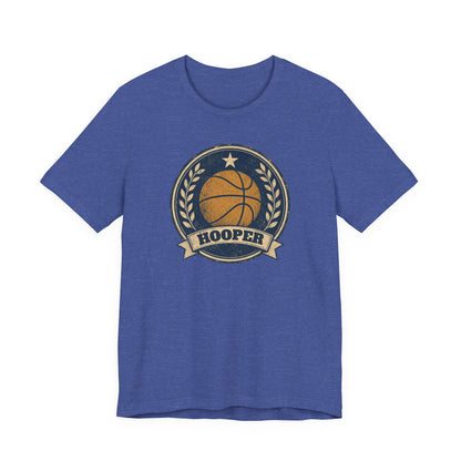 Hooper Vintage Badge Basketball T-Shirt | Retro Gold Star Tee | Perfect Gift for Ballers