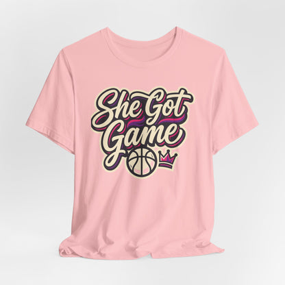 She Got Game Basketball T-Shirt | Women's Hoops Tee | Perfect Gift for Female Players