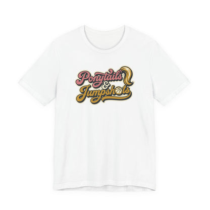 Ponytails & Jumpshots Basketball T-Shirt | Women's Hooper Tee | Perfect Gift for Female Ball Players