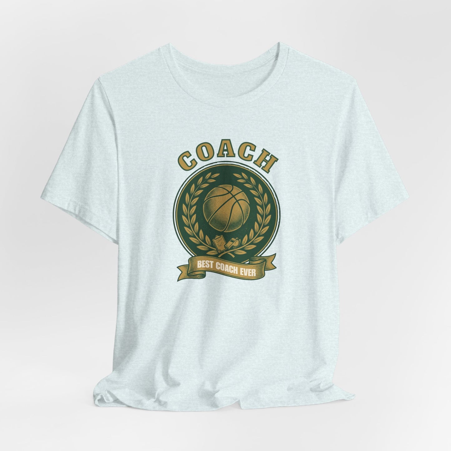 Best Coach Ever Basketball T-Shirt | Coach Crest Tee | Perfect Gift for Coaches