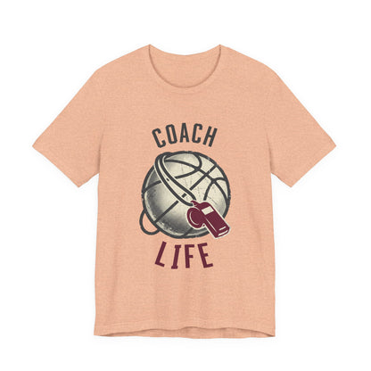 Coach Life Basketball T-Shirt | Whistle & Ball Tee | Perfect Gift for Coaches