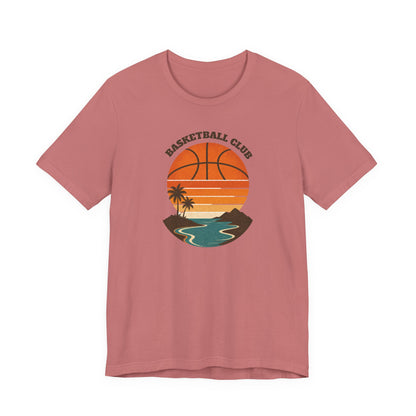 Retro Basketball Club Sunset T-Shirt | Vintage Hoops Tee | Perfect Gift