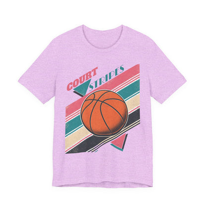 Court Stripes Retro Basketball T-Shirt | Vintage Tee | Perfect Gift for Hoopers