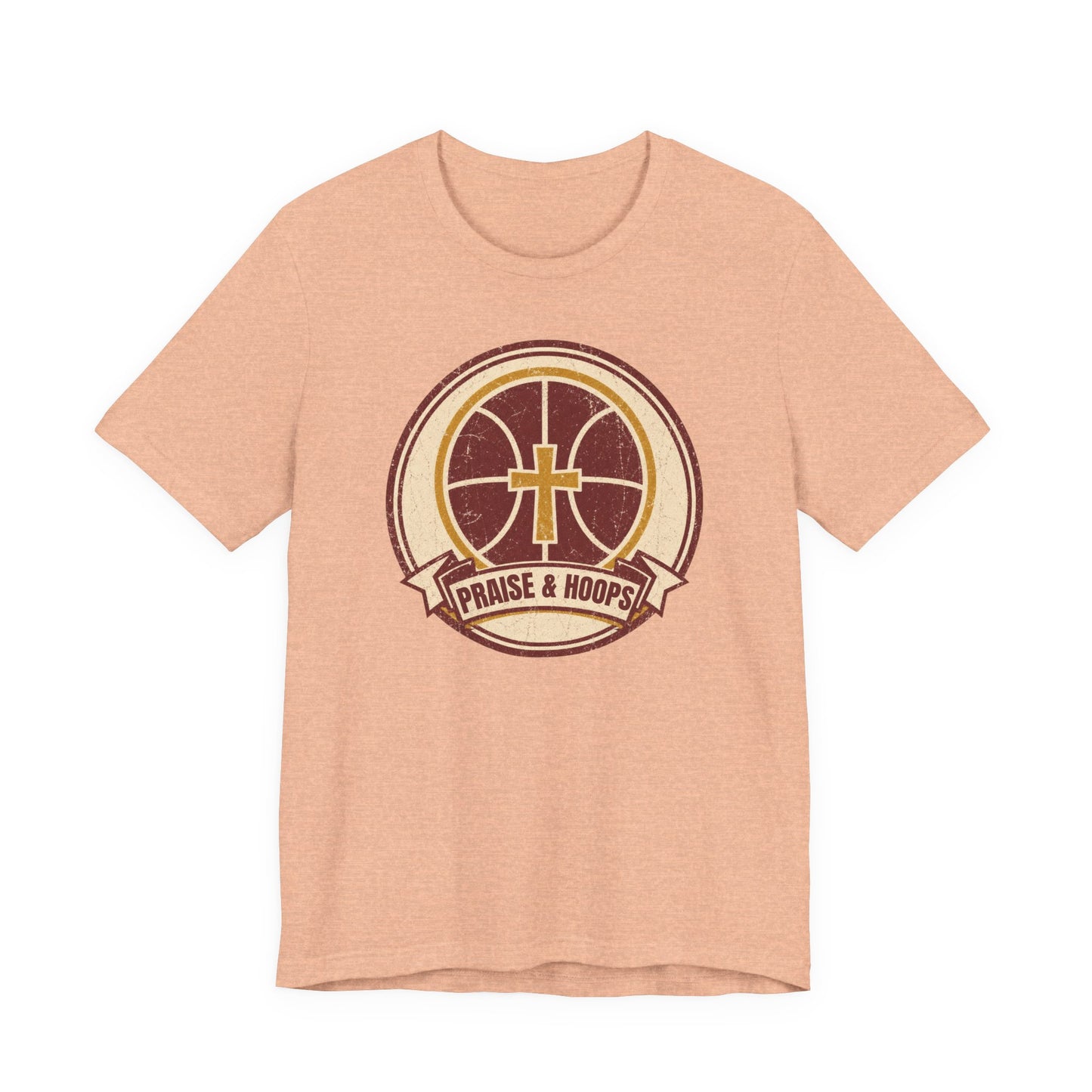 Praise & Hoops Basketball T-Shirt | Faith Cross Tee | Perfect Gift for Ballers