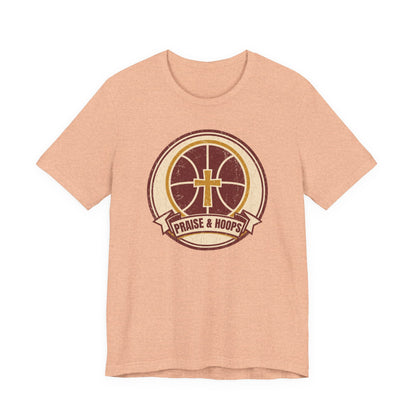 Praise & Hoops Basketball T-Shirt | Faith Cross Tee | Perfect Gift for Ballers
