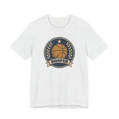 Hooper Vintage Badge Basketball T-Shirt | Retro Gold Star Tee | Perfect Gift for Ballers