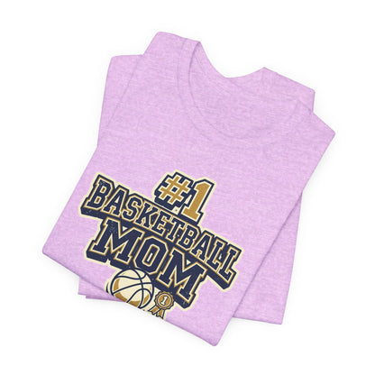 #1 Basketball Mom Tee | Navy & Gold Award Graphic | Perfect Gift for Hooper Parents