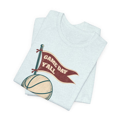 Game Day Y'all Basketball T-Shirt | Vintage Flag Tee | Perfect Gift for Hoopers