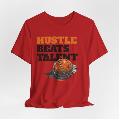Hustle Beats Talent Basketball T-Shirt | Motivational Hooper Tee | Perfect Gift for Ballers