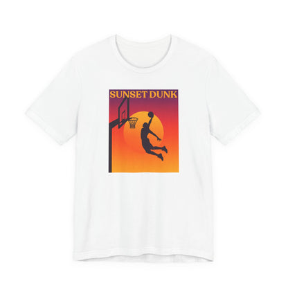 Sunset Dunk Basketball T-Shirt | Retro Silhouette Tee | Perfect Gift for Hoopers