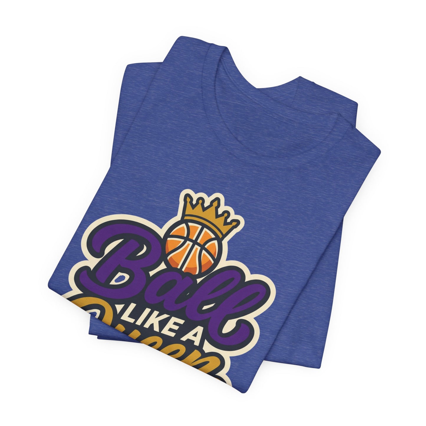 Ball Like A Queen Basketball T-Shirt | Purple Gold Hoops Tee | Gift for Female Players