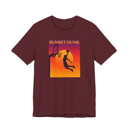 Sunset Dunk Basketball T-Shirt | Retro Silhouette Tee | Perfect Gift for Hoopers
