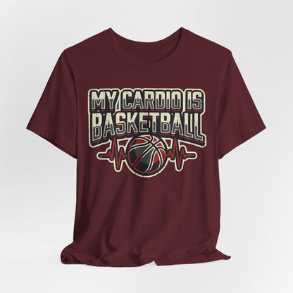 My Cardio is Basketball Heartbeat T-Shirt | Funny Hooper Tee | Gift for Players