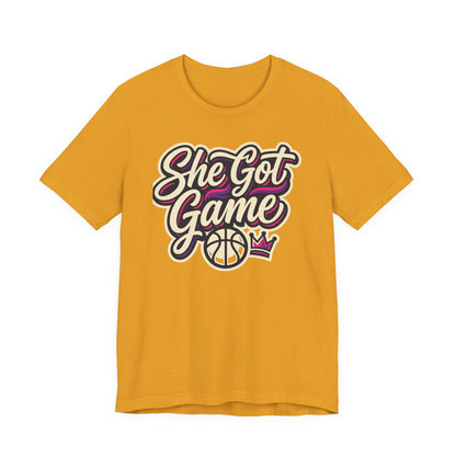 She Got Game Basketball T-Shirt | Women's Hoops Tee | Perfect Gift for Female Players