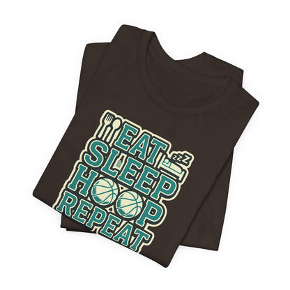 Eat Sleep Hoop Repeat Basketball T-Shirt | Funny Hooper Tee | Perfect Gift for Players
