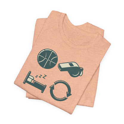 Coach Sleep Repeat Basketball T-Shirt | Hooper's Cycle Tee | Perfect Gift