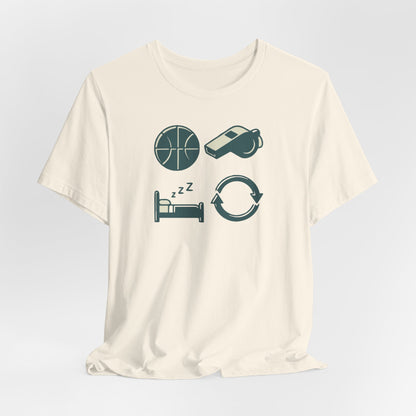 Coach Sleep Repeat Basketball T-Shirt | Hooper's Cycle Tee | Perfect Gift
