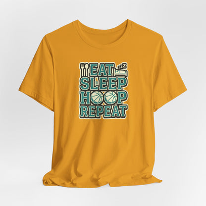Eat Sleep Hoop Repeat Basketball T-Shirt | Funny Hooper Tee | Perfect Gift for Players