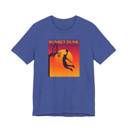 Sunset Dunk Basketball T-Shirt | Retro Silhouette Tee | Perfect Gift for Hoopers
