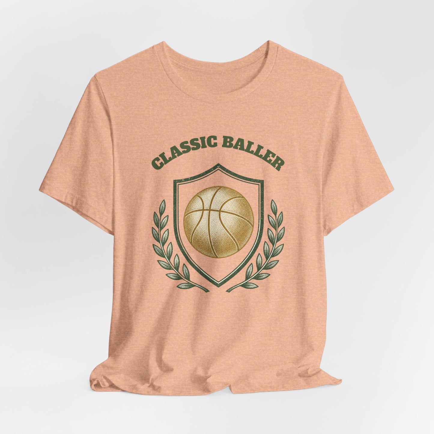 Classic Baller Basketball T-Shirt | Retro Gold Ball Tee | Perfect Gift for Hoopers