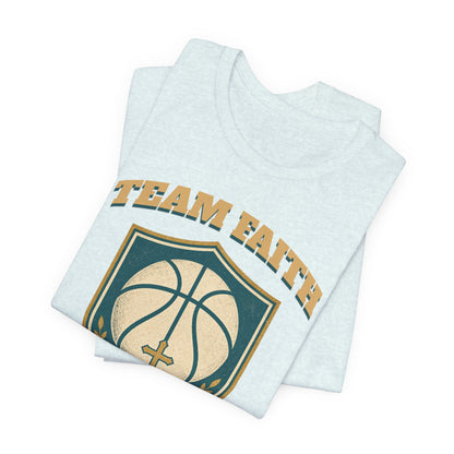 Team Faith Basketball T-Shirt | Cross & Hoops Tee | Spiritual Hoopers Gift