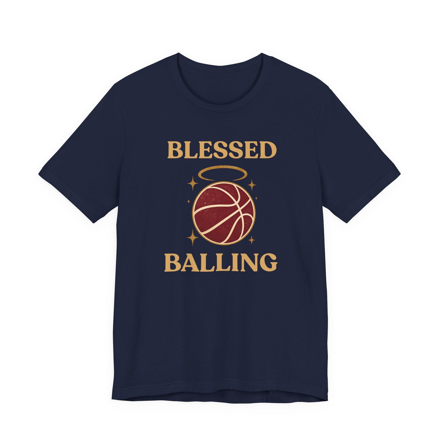 Blessed and Balling Basketball T-Shirt | Faith Halo Tee | Perfect Gift for Hoopers