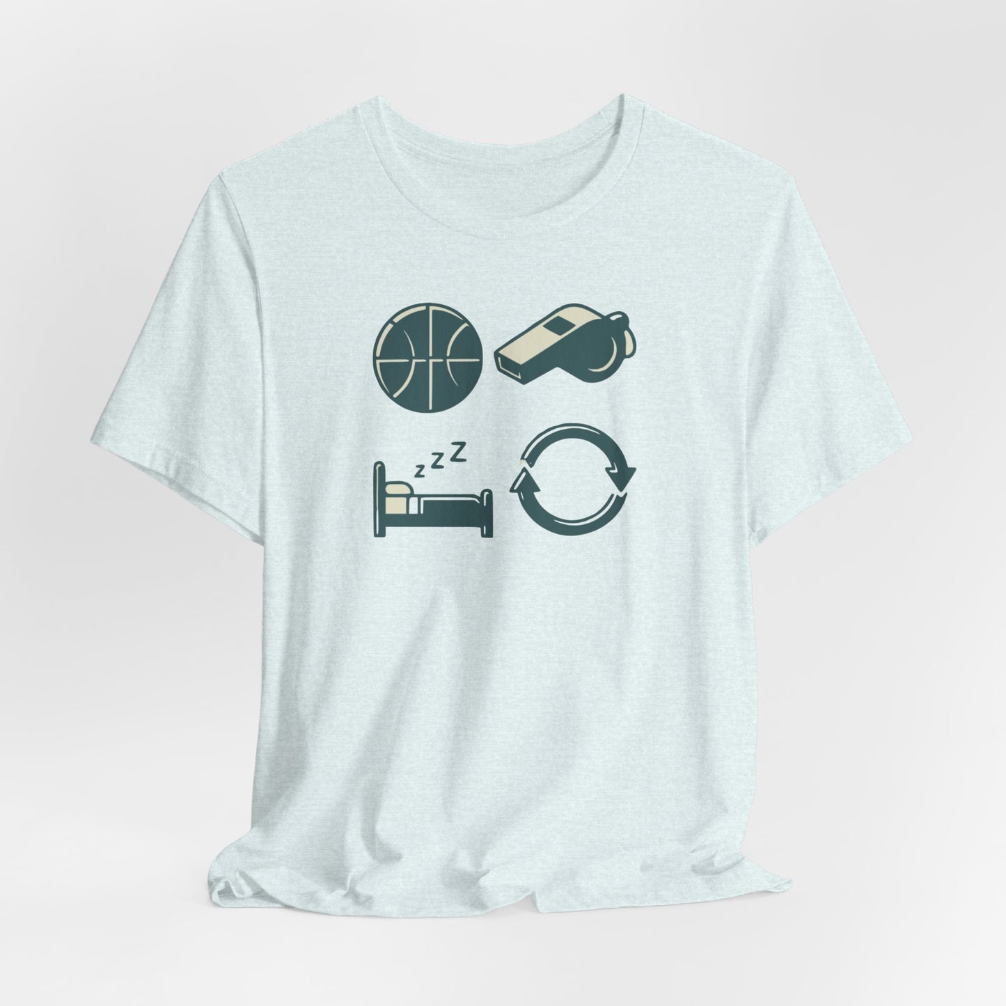 Coach Sleep Repeat Basketball T-Shirt | Hooper's Cycle Tee | Perfect Gift