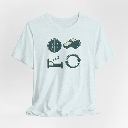 Coach Sleep Repeat Basketball T-Shirt | Hooper's Cycle Tee | Perfect Gift