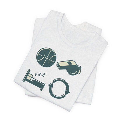Coach Sleep Repeat Basketball T-Shirt | Hooper's Cycle Tee | Perfect Gift