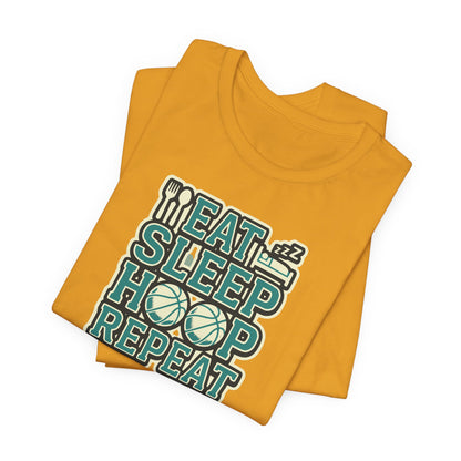 Eat Sleep Hoop Repeat Basketball T-Shirt | Funny Hooper Tee | Perfect Gift for Players