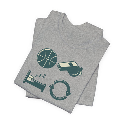 Coach Sleep Repeat Basketball T-Shirt | Hooper's Cycle Tee | Perfect Gift