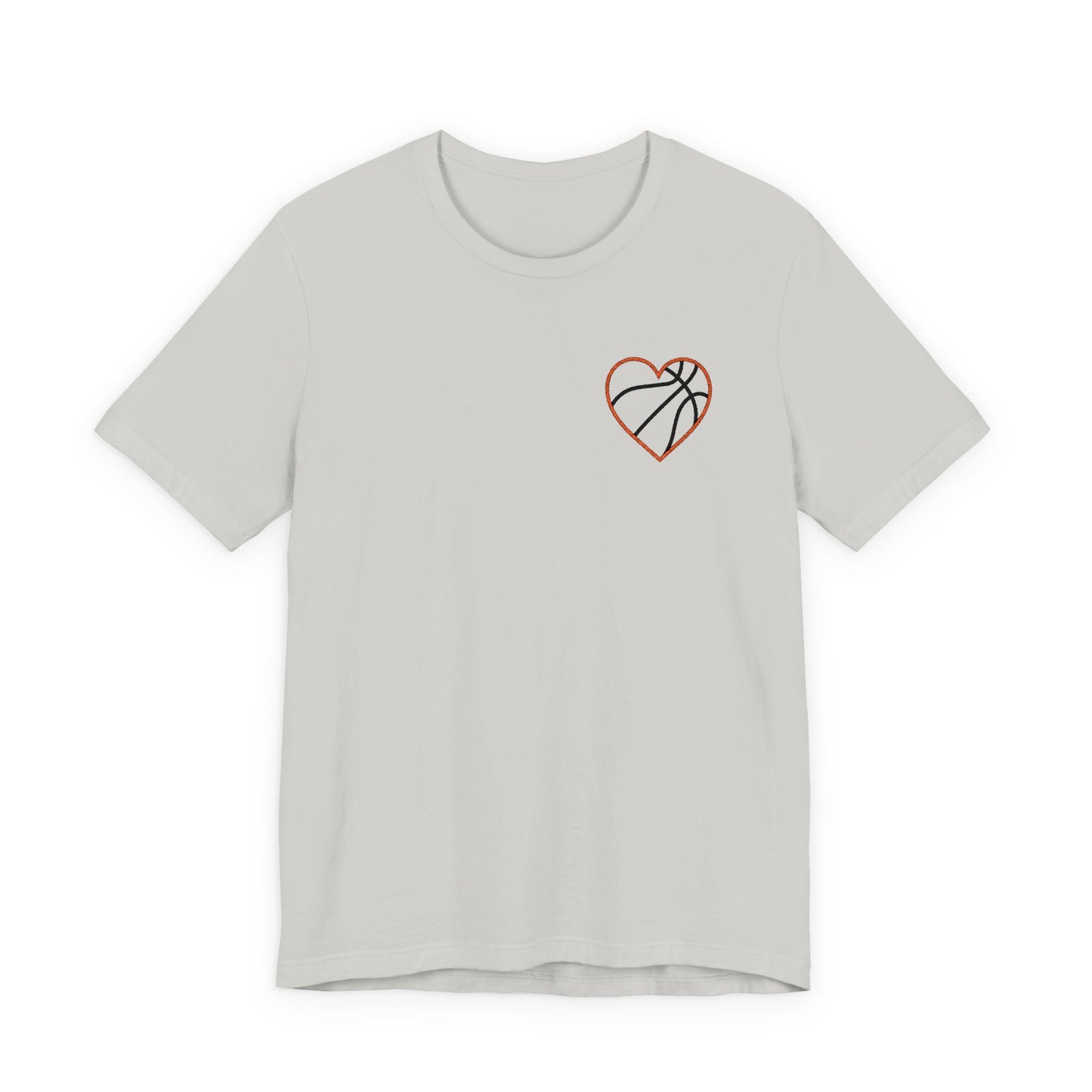 Besticktes Basketball-Herz T-Shirt | Minimalistisches Hoops-Shirt | Premium Basketball-Liebhaber Shirt