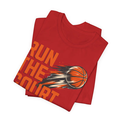 Run The Court Basketball T-Shirt | Motion Hooper Tee | Perfect Gift for Players