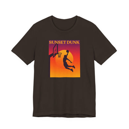Sunset Dunk Basketball T-Shirt | Retro Silhouette Tee | Perfect Gift for Hoopers