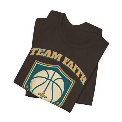 Team Faith Basketball T-Shirt | Cross & Hoops Tee | Spiritual Hoopers Gift