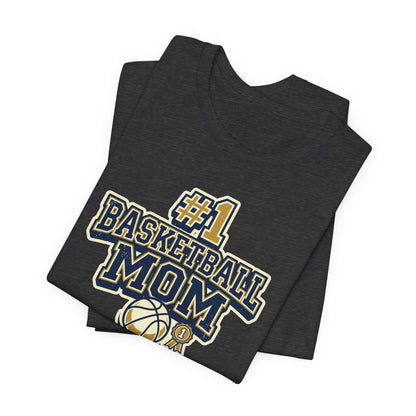 #1 Basketball Mom Tee | Navy & Gold Award Graphic | Perfect Gift for Hooper Parents