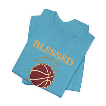 Blessed and Balling Basketball T-Shirt | Faith Halo Tee | Perfect Gift for Hoopers