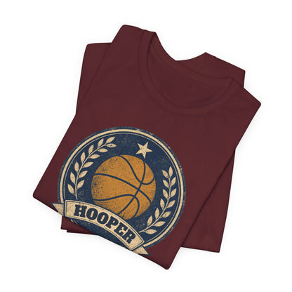 Hooper Vintage Badge Basketball T-Shirt | Retro Gold Star Tee | Perfect Gift for Ballers